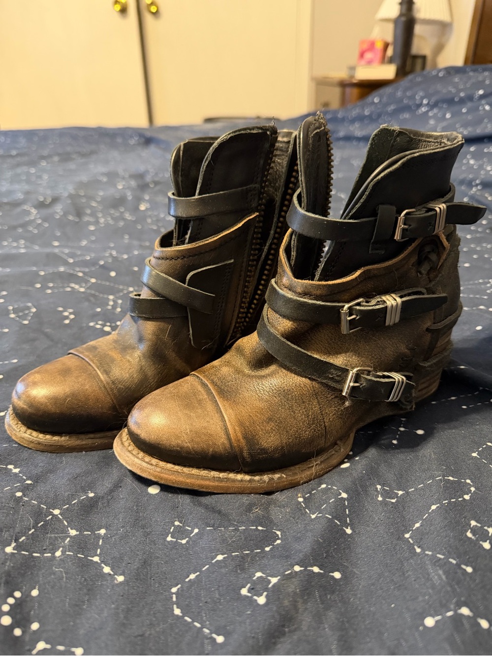 Free Bird Brown and Black Ankle Boots